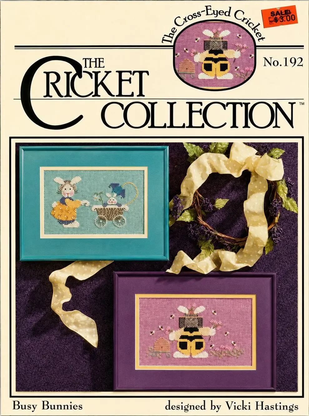 The Cricket Collection 192 BUSY BUNNY Cross Stitch Leaflet HTF